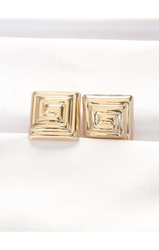 Pirinç Gold Renk Kare Form Küpe Pirinç Gold Renk Kare Form Küpe