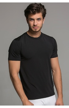 Thermoform Microfiber Kısa Kollu Fanila Siyah