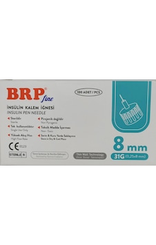 BRP İNSÜLİN KALEM İĞNESİ 8MM 31G - 100 ADET BRP İNSÜLİN KALEM İĞNESİ 8MM 31G - 100 ADET