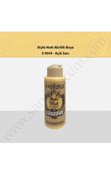 Cadence Style Matt Akrilik Boya 120 Ml. S9009Açık Sarı Cadence Style Matt Akrilik Boya 120 Ml. S9009Açık Sarı