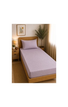 Tek Kişilik Lastikli Çarşaf Takımı 100x200cm Lila Lila Tek Kişilik Lastikli Çarşaf Takımı 100x200cm Lila Lila