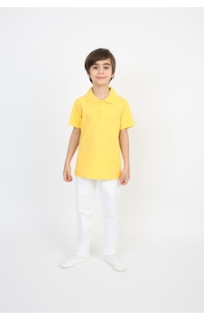 Erkek Çocuk Takım Lakos Beyaz Pantalon Ve Polo Yaka T-shirt Sarı Erkek Çocuk Takım Lakos Beyaz Pantalon Ve Polo Yaka T-shirt Sarı