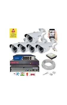 5 Li Yapay Zeka Destekli 5 Mp 1940p Görüntü Poe Bağlantılı 48 Ir Led Gece Görüş Ip Kamera Seti 748poe 5 Li Yapay Zeka Destekli 5 Mp 1940p Görüntü Poe Bağlantılı 48 Ir Led Gece Görüş Ip Kamera Seti 748poe