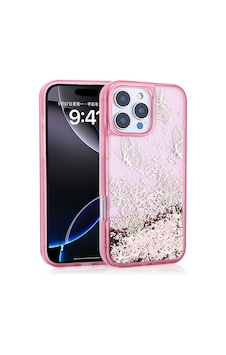 Apple Uyumlu iPhone 14 Pro Max Kılıf Sıvılı Simli Kelebek Tasarım Şeffaf Liquid Glittery Silikon Kapak Pembe Apple Uyumlu iPhone 14 Pro Max Kılıf Sıvılı Simli Kelebek Tasarım Şeffaf Liquid Glittery Silikon Kapak Pembe