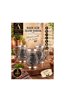 3 Lü Ağır El İşleme Bakır Bardak Kupa Seti 300 Ml Gümüş Renk Ayran Su Meşrubat Bardağı İçi Kalaylı Kulplu El Yapımı - Bakır Bileklik Hediyedir Trs-0170 3 Lü Ağır El İşleme Bakır Bardak Kupa Seti 300 Ml Gümüş Renk Ayran Su Meşrubat Bardağı İçi Kalaylı Kulplu El Yapımı - Bakır Bileklik Hediyedir Trs-0170