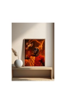 Victor Osimhen Poster Tek Parça Ahşap Çerçeveli Tablo Çok Renkli - 839042262 Çok Renkli