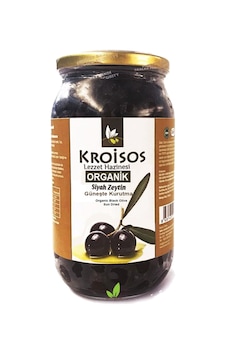 Kroisos Organik Güneşte Kurutulmuş Siyah Zeytin Cam 650 G