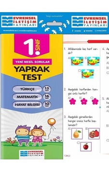 1.Sınıf Yeni Nesil Sorular Yaprak Test-Türkçe Matematik Hayat Bilgisi- Evrensel İletişim Yayınları
