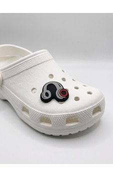 Croco 5'li Kulaklık Figürlü Jibbitz Terlik Süsü Seti Crocs Ve Sabo Uyumlu Açık Gri - Siyah