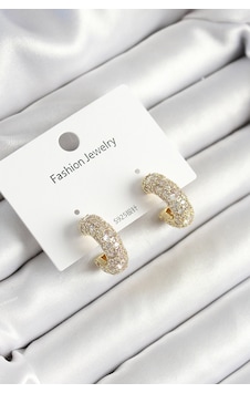 Mey Najmaddin Pirinç Zirkon Taşlı Halka Model Gold Renk Kadın Küpe Najmaddin Çok Renkli Mey Najmaddin Pirinç Zirkon Taşlı Halka Model Gold Renk Kadın Küpe Najmaddin Çok Renkli