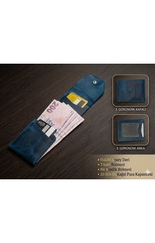 Aldorya %100 Hakiki Crazy Deri Minimalist Akıllı Cüzdan Fonksiyonel Ve Şık Tasarım Unisex Mavi Aldorya %100 Hakiki Crazy Deri Minimalist Akıllı Cüzdan Fonksiyonel Ve Şık Tasarım Unisex Mavi