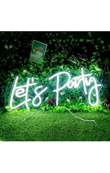 Let S Party Yazılı Neon Led Açık Kahverengi