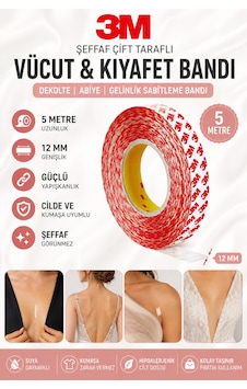 5 Metre 3m Kalitesinde 12mm Yapışkanlı Şeffaf Çift Taraflı Dekolte Abiye Gelinlik Sabitleme Bant Vüc 5 Metre 3m Kalitesinde 12mm Yapışkanlı Şeffaf Çift Taraflı Dekolte Abiye Gelinlik Sabitleme Bant Vüc