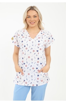 Likralı Cerrahi, Doktor, Hemşire, Veteriner, Dişçi, Desenli, Renkli Forma Tek Üst Scrubs Çapa Likralı Cerrahi, Doktor, Hemşire, Veteriner, Dişçi, Desenli, Renkli Forma Tek Üst Scrubs Çapa