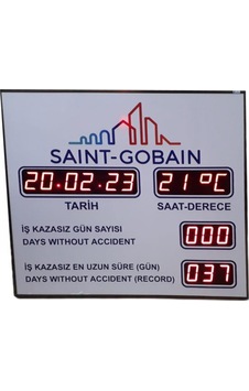 Kablosuz Kumandalı Saatli Dereceli İş Kazası Tabelası (Kasa: 100x90 cm) Kablosuz Kumandalı Saatli Dereceli İş Kazası Tabelası (Kasa: 100x90 cm)