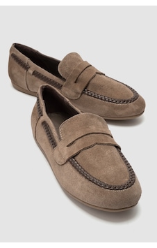 Luvi Shoes Francıs Koyu Bej Süet Hakiki Deri Örgü Detaylı Kadın Loafer Ayakkabı Luvi Shoes Francıs Koyu Bej Süet Hakiki Deri Örgü Detaylı Kadın Loafer Ayakkabı