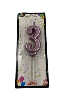 3 Yaş Pembe Rakam Mum 3 Yaş Pembe Rakam Mum