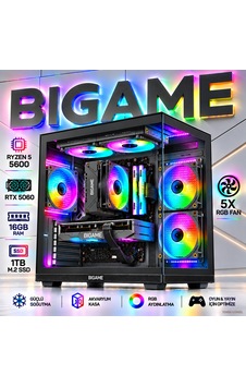 Bigame ZEUS-V7 R5-5600 16 GB 1 TB M2 SSD RTX5060 Free Dos Masaüstü Oyuncu Bilgisayarı Bigame ZEUS-V7 R5-5600 16 GB 1 TB M2 SSD RTX5060 Free Dos Masaüstü Oyuncu Bilgisayarı