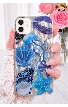 Fibaks iPhone 11 Uyumlu Kılıf Hologramlı Mavi Deniz Kabuğu Desenli Darbe Emici Kamera Korumalı Silikon Fibaks iPhone 11 Uyumlu Kılıf Hologramlı Mavi Deniz Kabuğu Desenli Darbe Emici Kamera Korumalı Silikon
