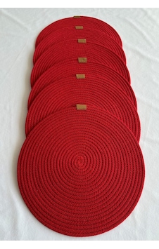 Yuvarlak Amerikan Servis Sofra Altlığı, Masa Dekoru Supla 33x33 6lı Kırmızı Yuvarlak Amerikan Servis Sofra Altlığı, Masa Dekoru Supla 33x33 6lı Kırmızı