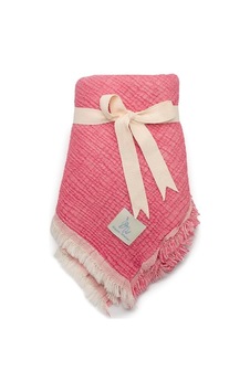 4 Katlı Müslin Battaniye Pembe-ekru Çok Renkli