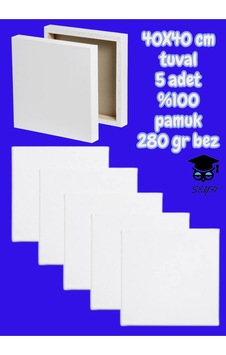 40x40 Cm Tuval 5 Adet %100 Pamuk 280 Gr Bez 40x40 Cm Tuval 5 Adet %100 Pamuk 280 Gr Bez