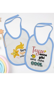 BK Kids Teyze Tasarımlı 2’li Mavi Mama Önlüğü-1 Mavi BK Kids Teyze Tasarımlı 2’li Mavi Mama Önlüğü-1 Mavi