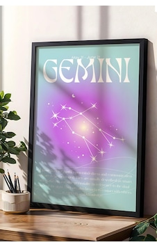 Gemini İkizler Burcu Çerçeveli Tablo Aura Enerji Renkleri Astrolojik Takım Yıldızı Sembolü Gemini İkizler Burcu Çerçeveli Tablo Aura Enerji Renkleri Astrolojik Takım Yıldızı Sembolü