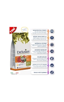 Exclusion Düşük Tahıllı Monoprotein Sığır Etli ve Narlı Yavru Köpek Maması 3 KG