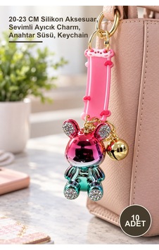 10 Adet Taşlı Ayıcık Silikon Anahtarlık 20-23 Cm Silikon Aksesuar, Sevimli Ayıcık Charm, Anahtar Süsü, Keychain 10 Adet Taşlı Ayıcık Silikon Anahtarlık 20-23 Cm Silikon Aksesuar, Sevimli Ayıcık Charm, Anahtar Süsü, Keychain