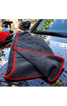 Profesyonel Mikrofiber Oto Kurulama Bezi- Kırmızı Kenarlı