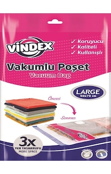 VİNDEX VAKUMLU POŞET LARGE TEKLİ 50*70 CM Şeffaf VİNDEX VAKUMLU POŞET LARGE TEKLİ 50*70 CM Şeffaf