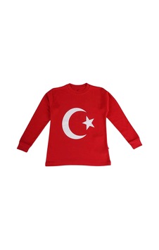 Lollıco Kıds Ay-yıldız Baskılı Uzun Kollu Tshırt Kırmızı
