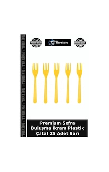 Premium Sofra Buluşma İkram Plastik Çatal 25 Adet Sarı Premium Sofra Buluşma İkram Plastik Çatal 25 Adet Sarı