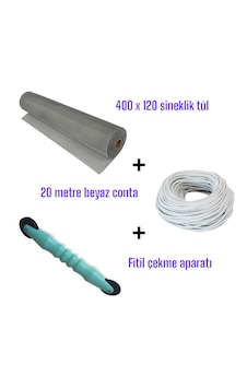 0 Mt Beyaz Sineklik Contası + Fitil Çekme Aparatı + 400x120 Cm Si 0 Mt Beyaz Sineklik Contası + Fitil Çekme Aparatı + 400x120 Cm Si