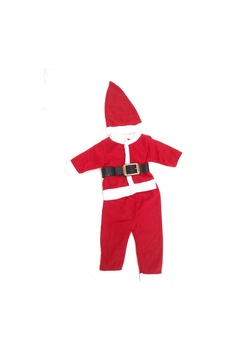 Pazarız Unisex Çocuk Kırmızı Yılbaşı Noel Kostümü Kıyafeti Kırmızı