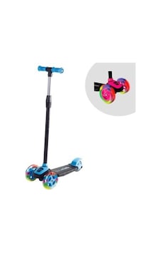 Cool Wheels 50kg Taşıma Kapasiteli Işıklı Stil 3 Tekerlekli Scooter Mavi Mavi