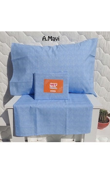 Mef Collection Fırça Desen Yastık Kılıfı Açık Mavi 2'li