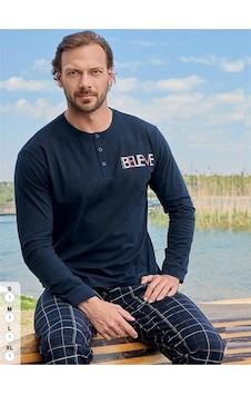 Aydoğan Uzun Kol Erkek Pijama Takımı Yeni Sezon Lacivert Aydoğan Uzun Kol Erkek Pijama Takımı Yeni Sezon Lacivert