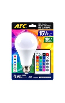 Kumandalı - Rgb 15w 90w - E27 Led Ampul 1100lm 15000 Saat Ömür Bx40 Kumandalı - Rgb 15w 90w - E27 Led Ampul 1100lm 15000 Saat Ömür Bx40