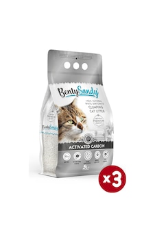 Benty Sandy Aktif Karbon İnce Topaklaşan Bentonit Kedi Kumu 3 x 5 L