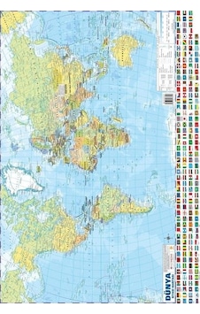 Dünya Siyasi-Fiziki Haritası 50x35- Mep Medya Dünya Siyasi-Fiziki Haritası 50x35- Mep Medya