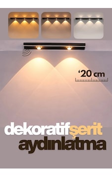 20cm Sensörlü Şarjlı Led Dekoratif Lamba Geçmeli 3 Farklı Renk Şerit Led Çok Renkli 20cm Sensörlü Şarjlı Led Dekoratif Lamba Geçmeli 3 Farklı Renk Şerit Led Çok Renkli