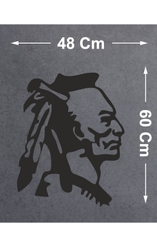 Savaşçı Son Mohikan Kızılderili Sticker - Kızıl Derili Yerli Sticker - Oto Araba Motosiklet Kask Sticker - 00219 60X48 Cm