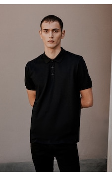 Ac&Co / Altınyıldız Classics Erkek Sıyah-sıyah Pamuklu Slim Fit Dar Kesim Polo Yaka Tişört Ac&Co / Altınyıldız Classics Erkek Sıyah-sıyah Pamuklu Slim Fit Dar Kesim Polo Yaka Tişört