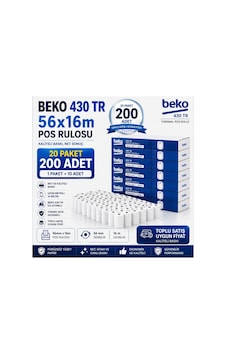 430 Tr Pos Rulosu 56x16 Mm Termal Rulo Kâğıt 20 Paket 200 Adet 430 Tr Pos Rulosu 56x16 Mm Termal Rulo Kâğıt 20 Paket 200 Adet