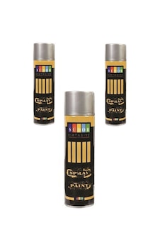 Gri Sprey Boya 200 Ml Gümüş Yaldız 3 Adet Gümüş Rengi-gri
