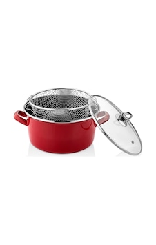 Betty Premium 22 Cm Red Frying Pot 4.5 L Induction Compatible Enamel Coated Frying Pan Renkli Betty Premium 22 Cm Red Frying Pot 4.5 L Induction Compatible Enamel Coated Frying Pan Renkli