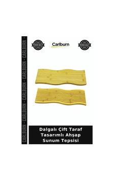 Dalgalı Çift Taraf Tasarımlı Ahşap Sunum Tepsisi Günlük Kullanım İkramlık