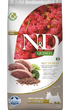 N&D Quinoa Kısırlaştırılmış Tahılsız Ördekli Mini Yetişkin Köpek Maması 7 KG N&D Quinoa Kısırlaştırılmış Tahılsız Ördekli Mini Yetişkin Köpek Maması 7 KG